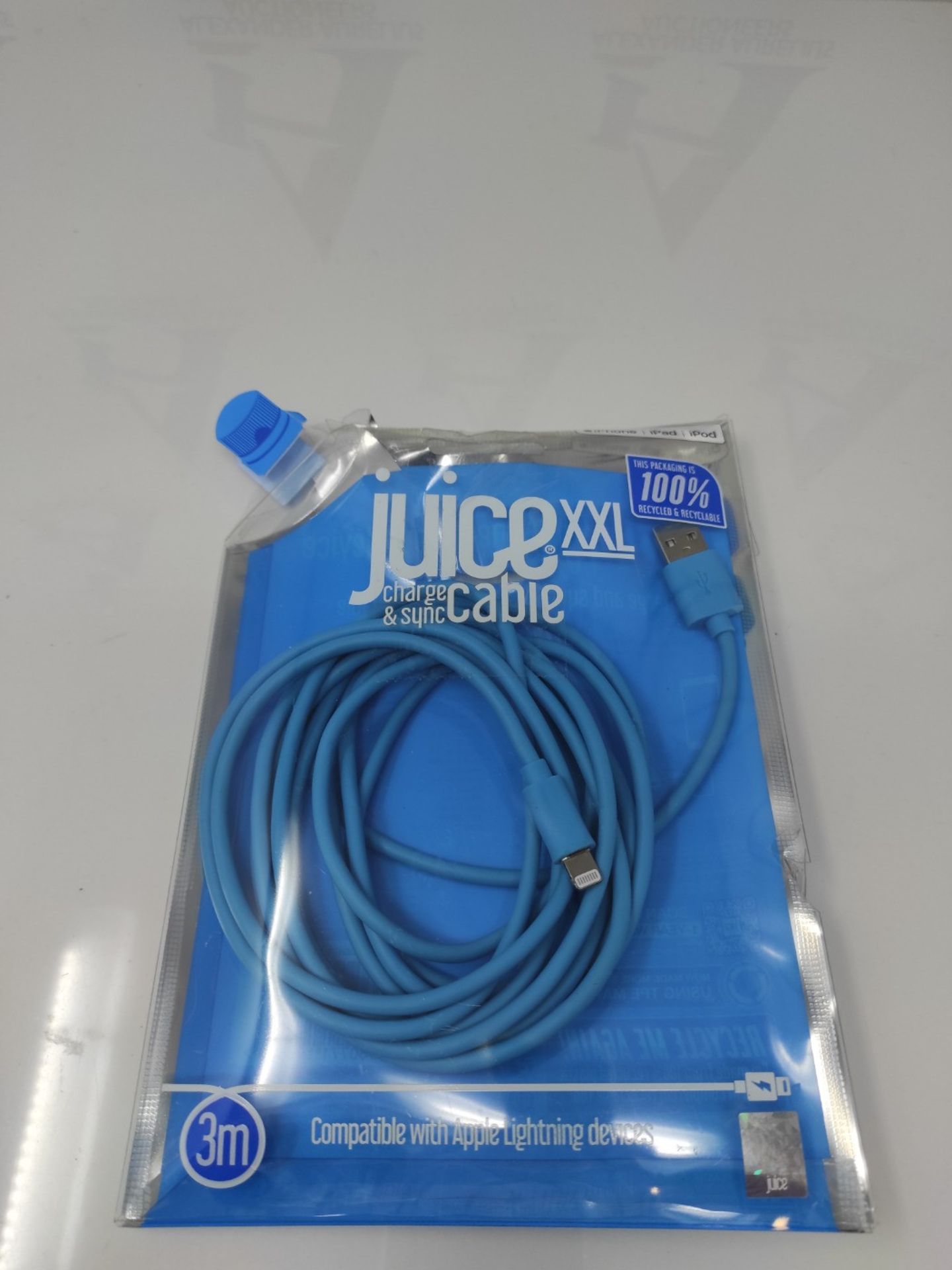 Juice Apple iPhone Lightning 3m Charger and Sync Cable for Apple iPhone 13, 13 Pro, 12 - Image 2 of 2