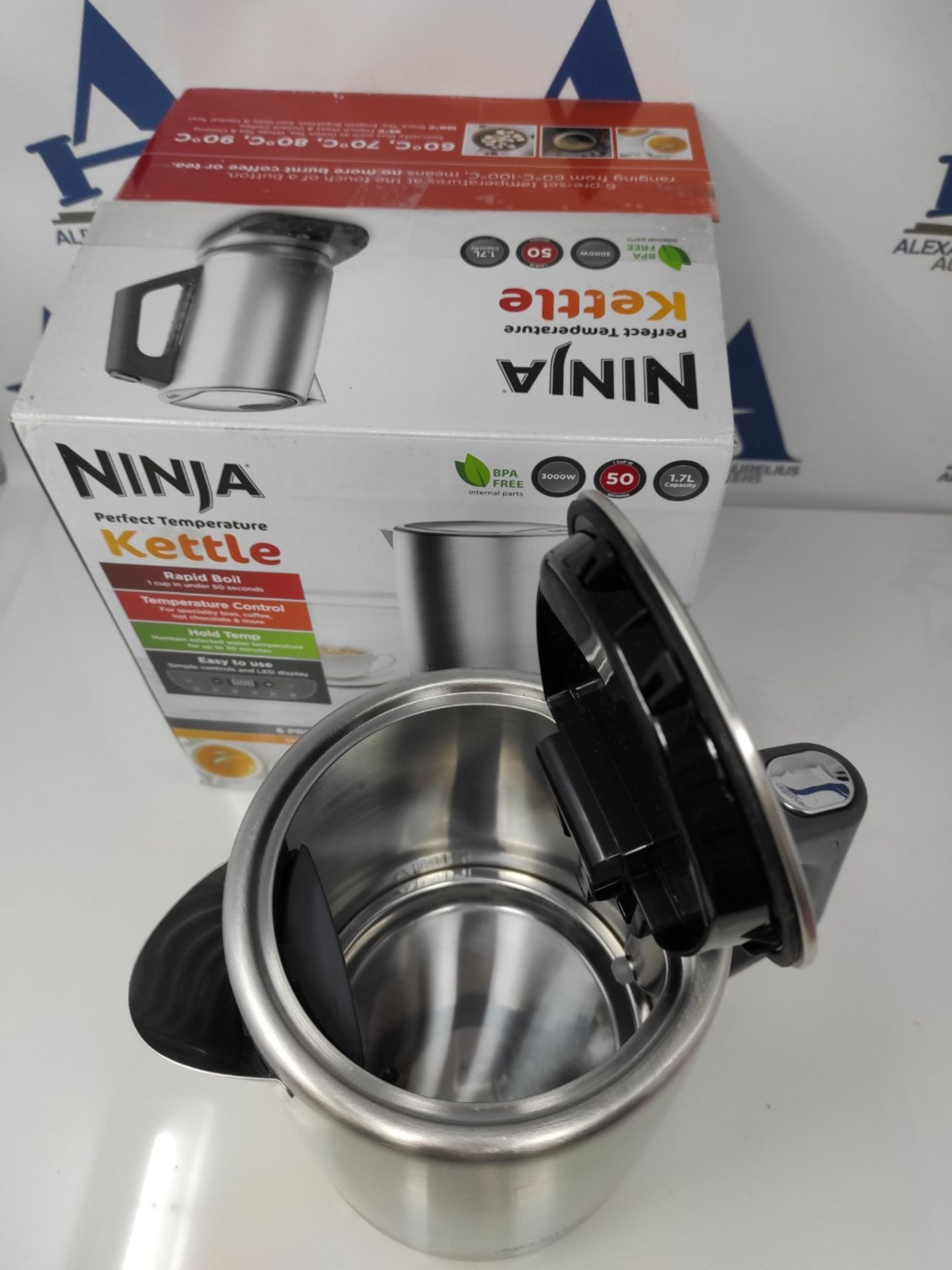 RRP £76.00 [INCOMPLETE] Ninja Perfect Temperature Kettle, 1.7L, with Temperature Control, LED Dis - Image 3 of 3
