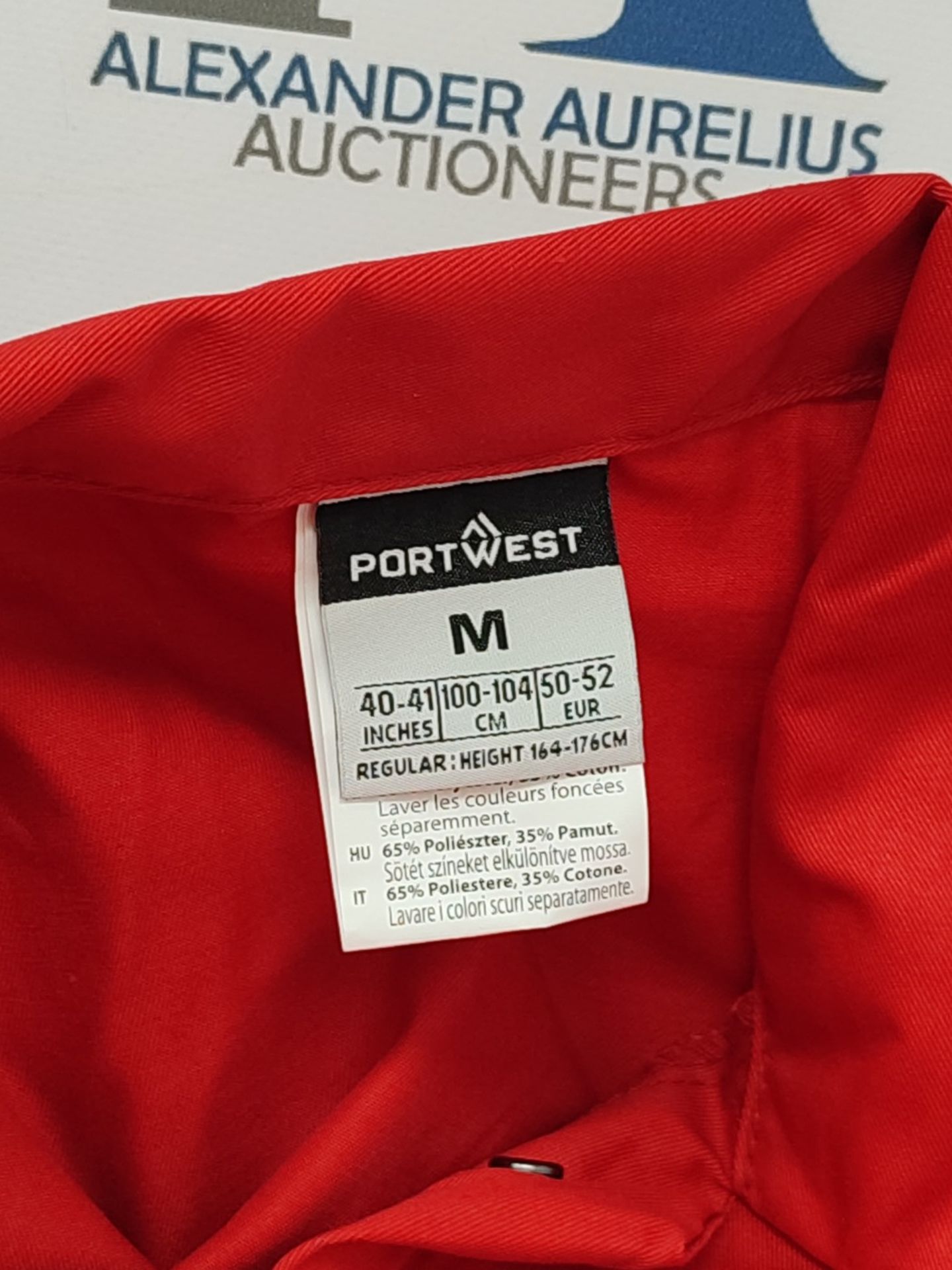 Portwest C813 Men's Liverpool Lightweight Safety Coverall Boiler Suit Overalls Red, Me - Bild 3 aus 3