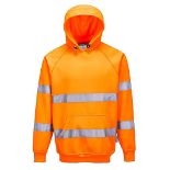 Portwest B304 Men's High Visibility Reflective Hooded Sweatshirt Hi Vis Hoodie Orange,