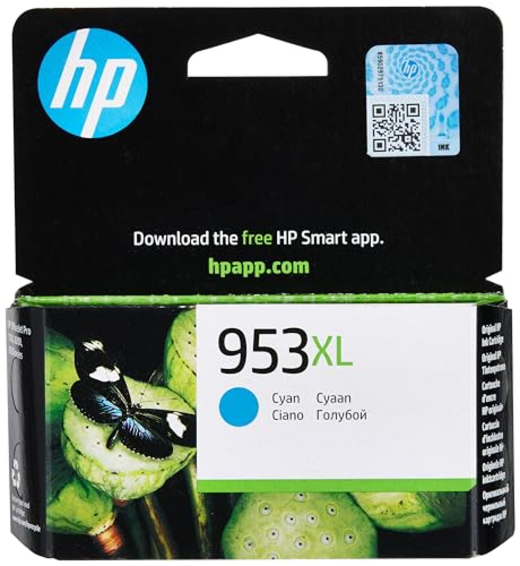 HP F6U16AE 953XL High Yield Original Ink Cartridge, Cyan, Single Pack