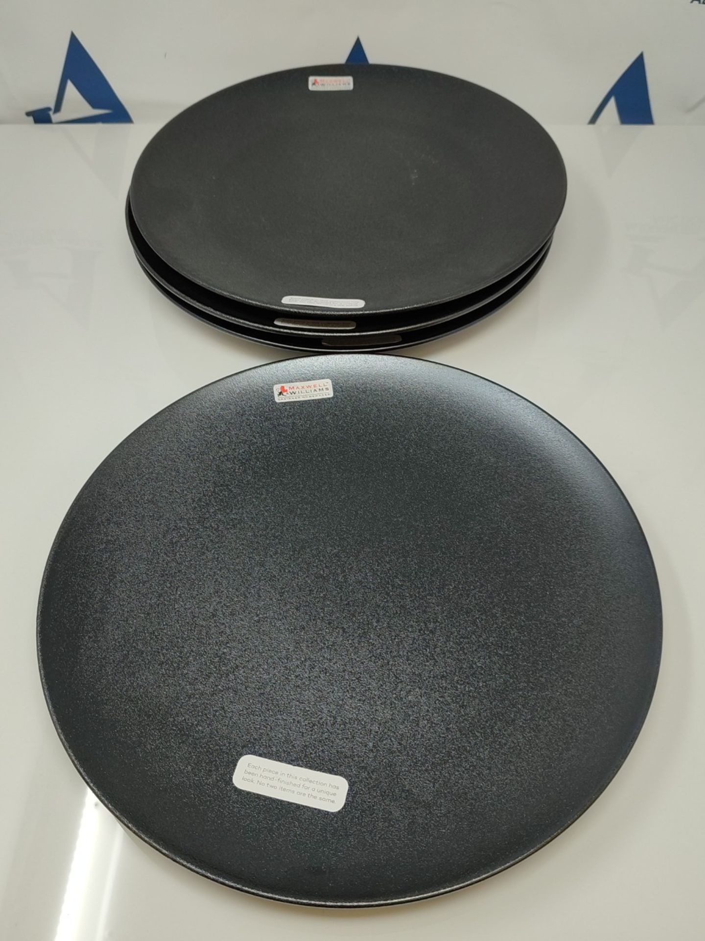Maxwell & Williams Caviar Dinner Plates, Coupe Rim, Porcelain, Black, 27.5 cm, 4 Piece - Bild 2 aus 2