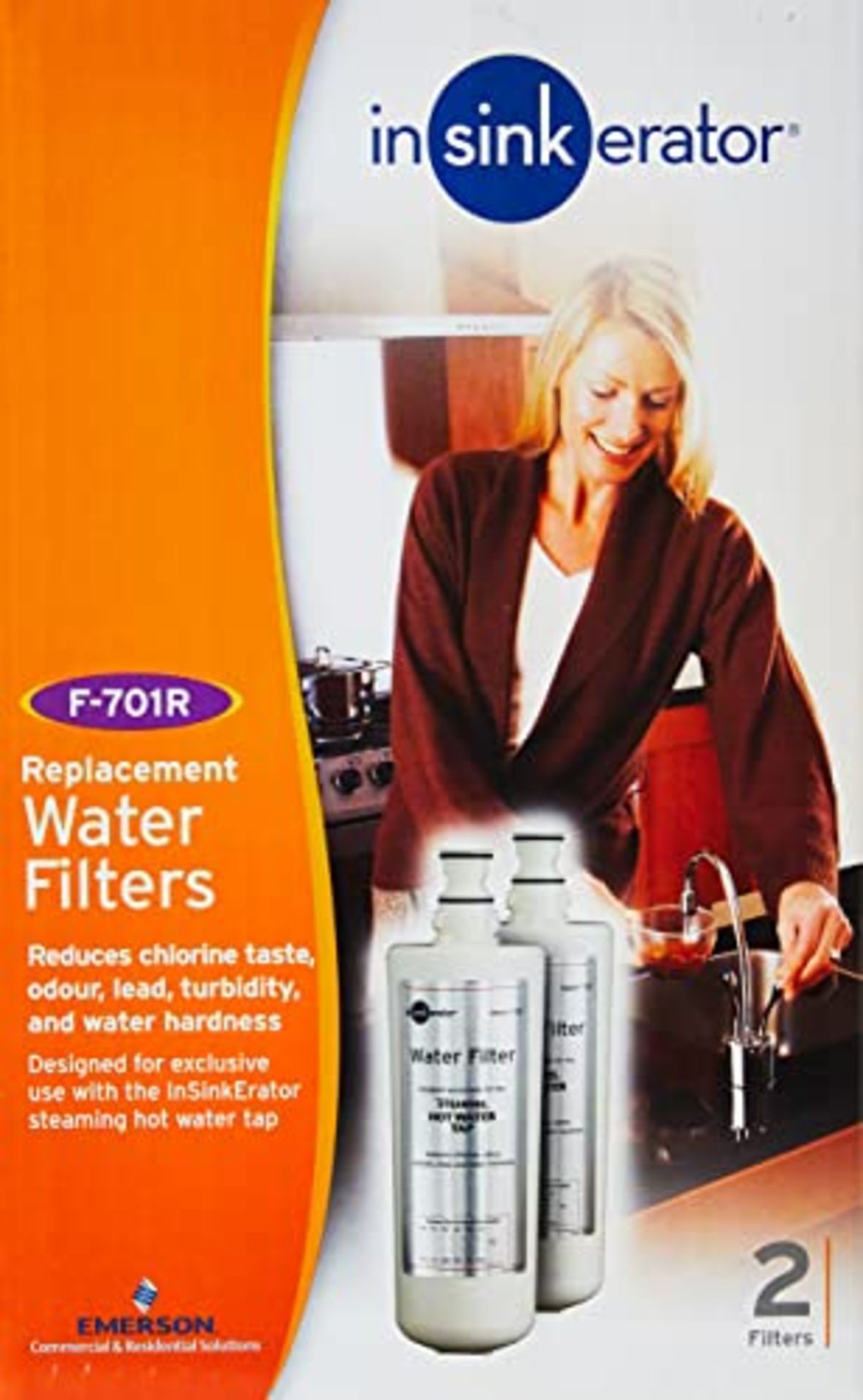 RRP £79.00 InSinkErator 43961 Hard Water Filter F-701R Replacement Filter (Twin Pack) , White
