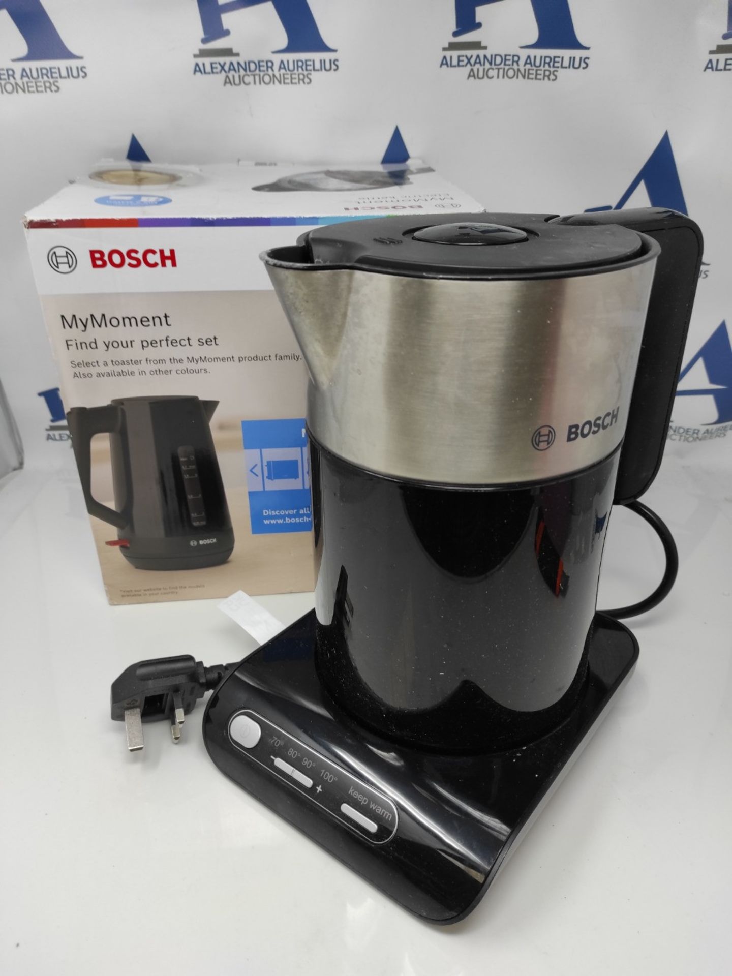 RRP £60.00 Bosch Styline TWK8633GB Variable Temperature Cordless Kettle, 1.5 Litres, 3000W - Blac - Image 2 of 3