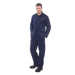Portwest S999 Men's Euro Workwear Polycotton Coverall Boiler Suit Overalls Navy Tall,