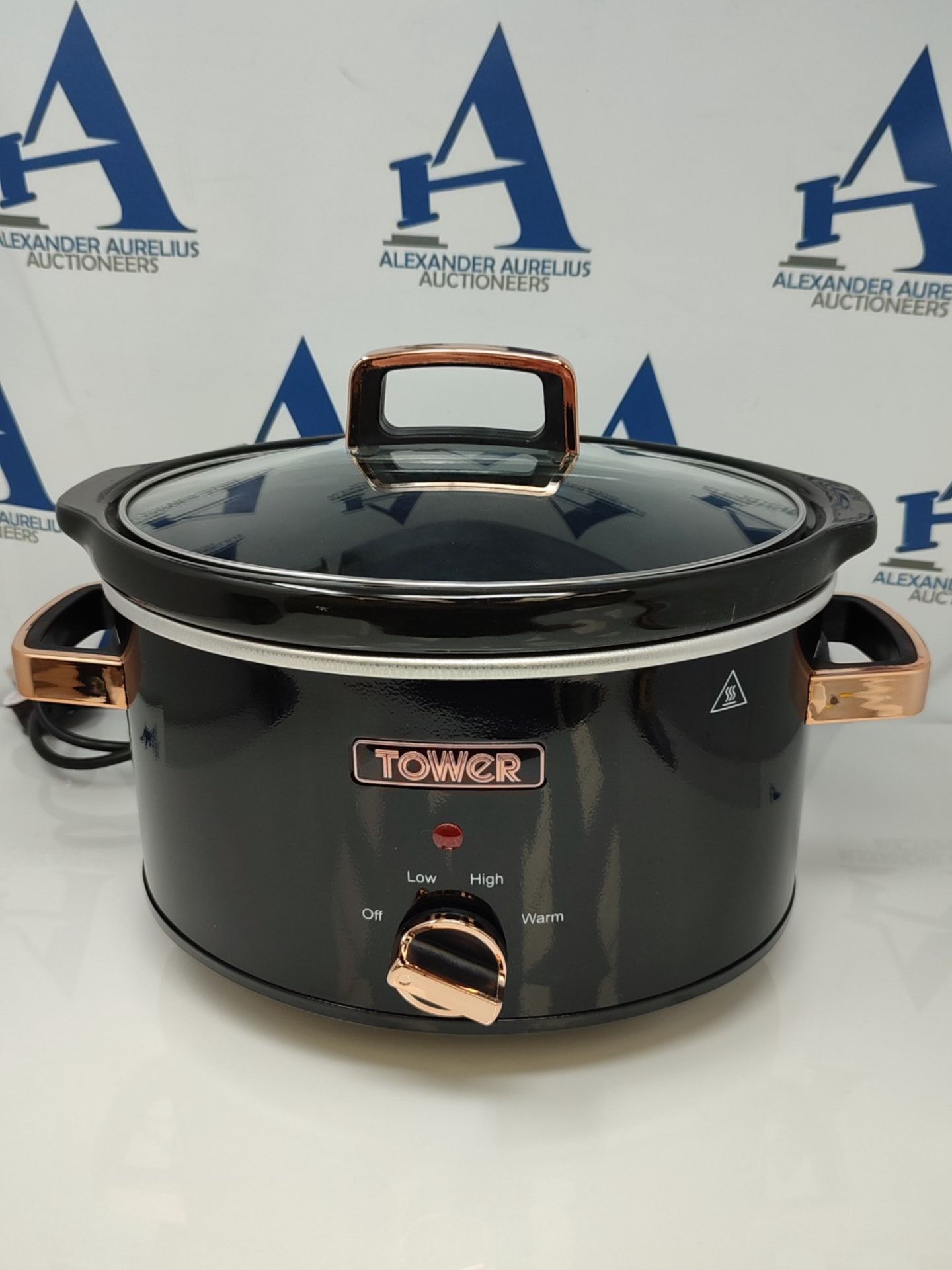 Tower T16018RG 3.5 Litre Stainless Steel Slow Cooker with 3 Heat Settings and Keep War - Image 3 of 3
