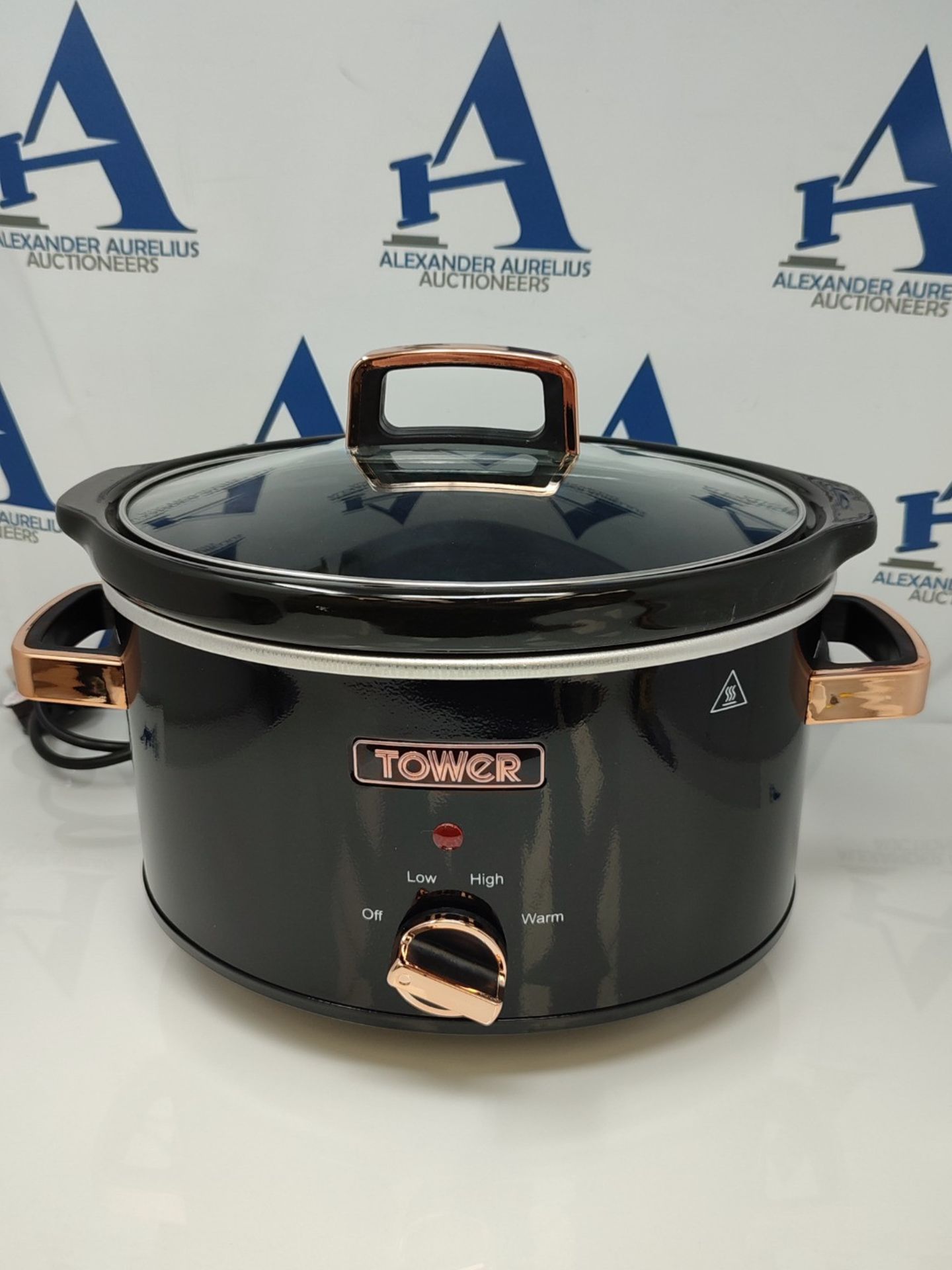 Tower T16018RG 3.5 Litre Stainless Steel Slow Cooker with 3 Heat Settings and Keep War - Bild 3 aus 3