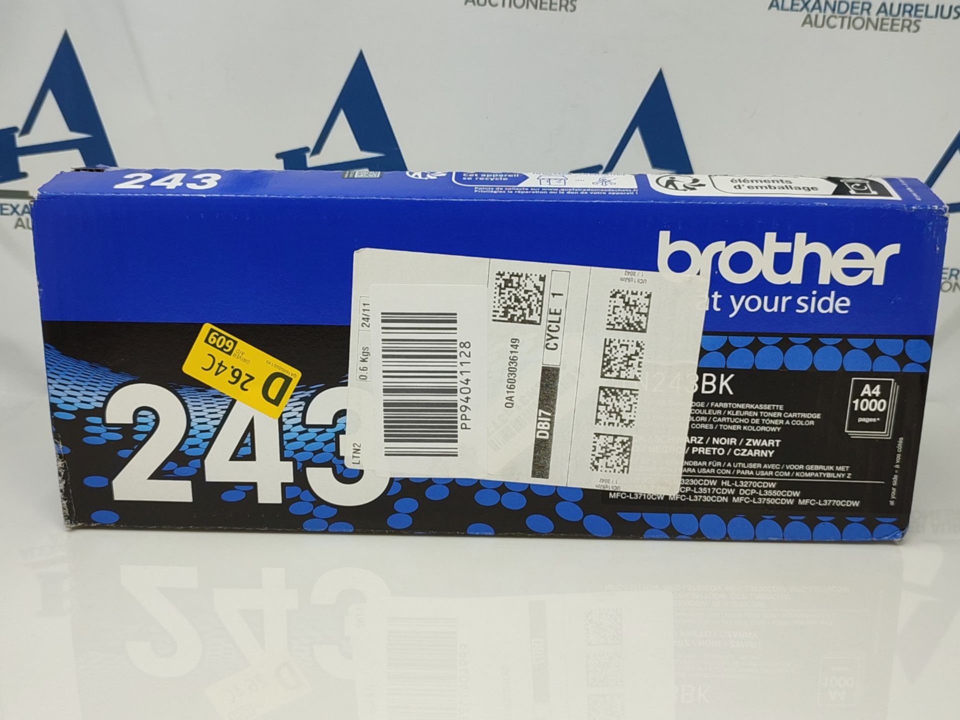 Brother TN-243BK Toner Cartridge, Black, Single Pack, Standard Yield, Includes 1 x Ton - Image 2 of 3