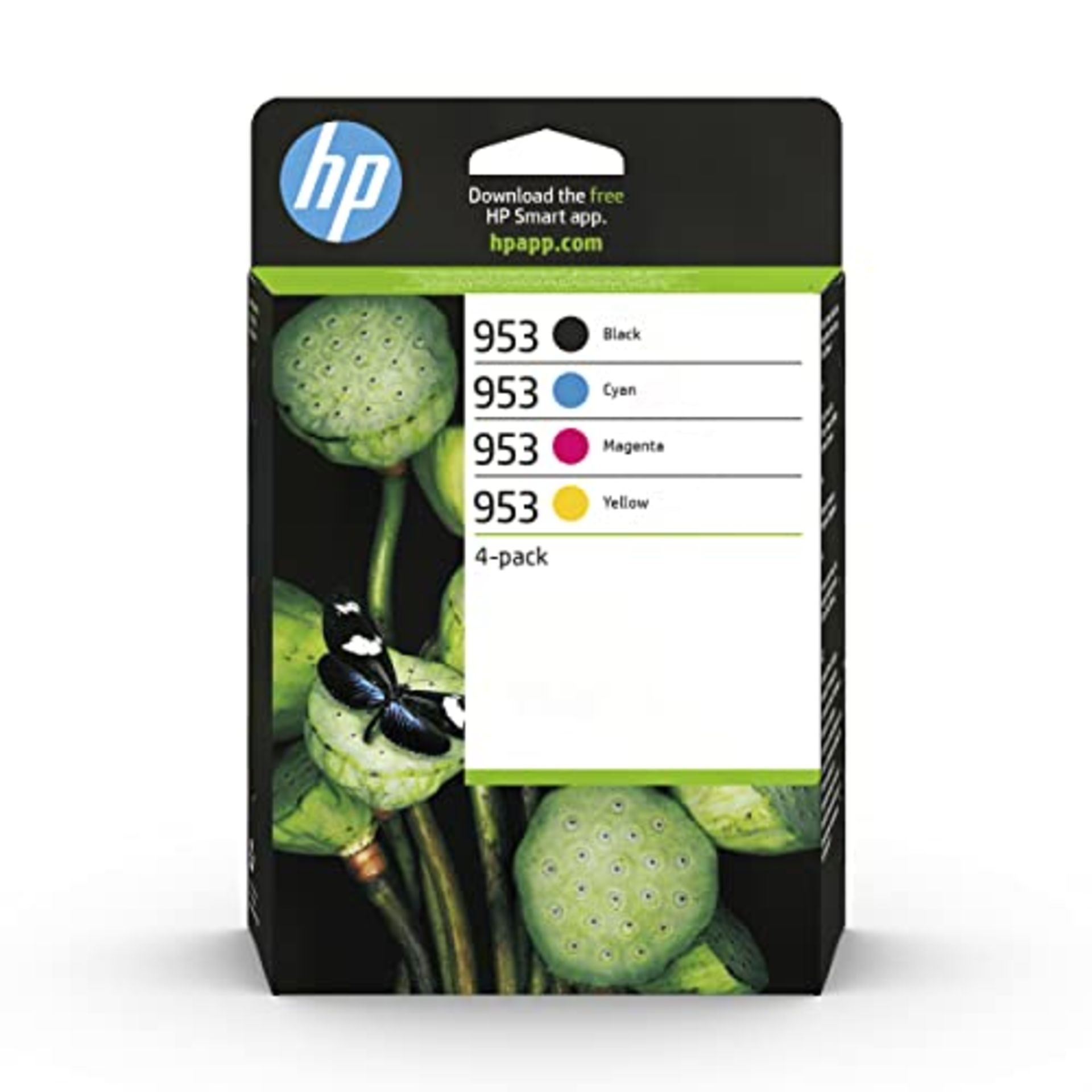 RRP £88.00 HP 6ZC69AE 953 Original Ink Cartridges, Black/Cyan/Magenta/Yellow, Multipack