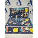 4 x Solar System Discovery Board, Wooden Solar System for Kids