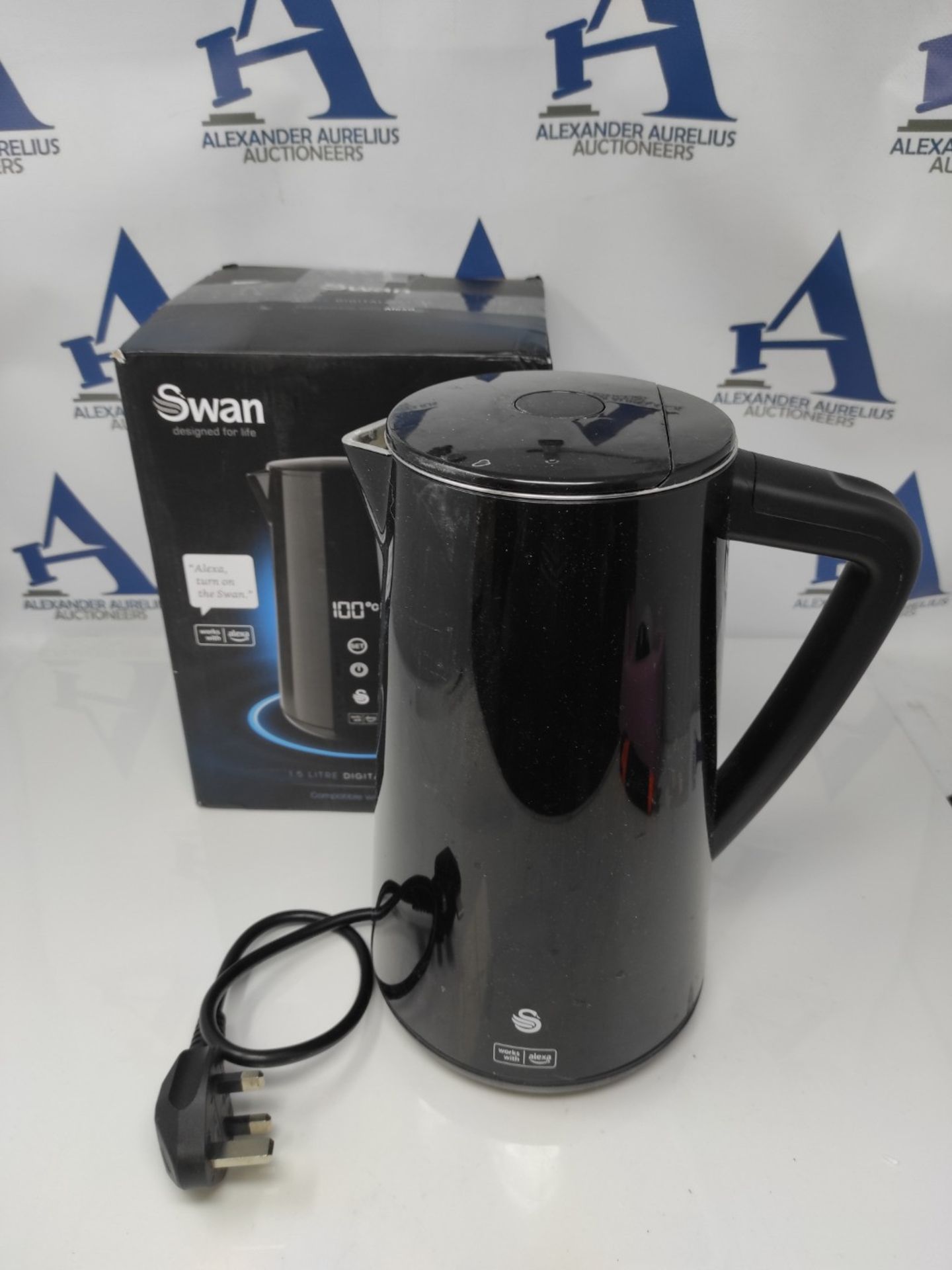 RRP £94.00 Swan SK14650BLKN Alexa Smart Kettle, LED Touch Display, Keep Warm Function, Stainless - Image 2 of 3