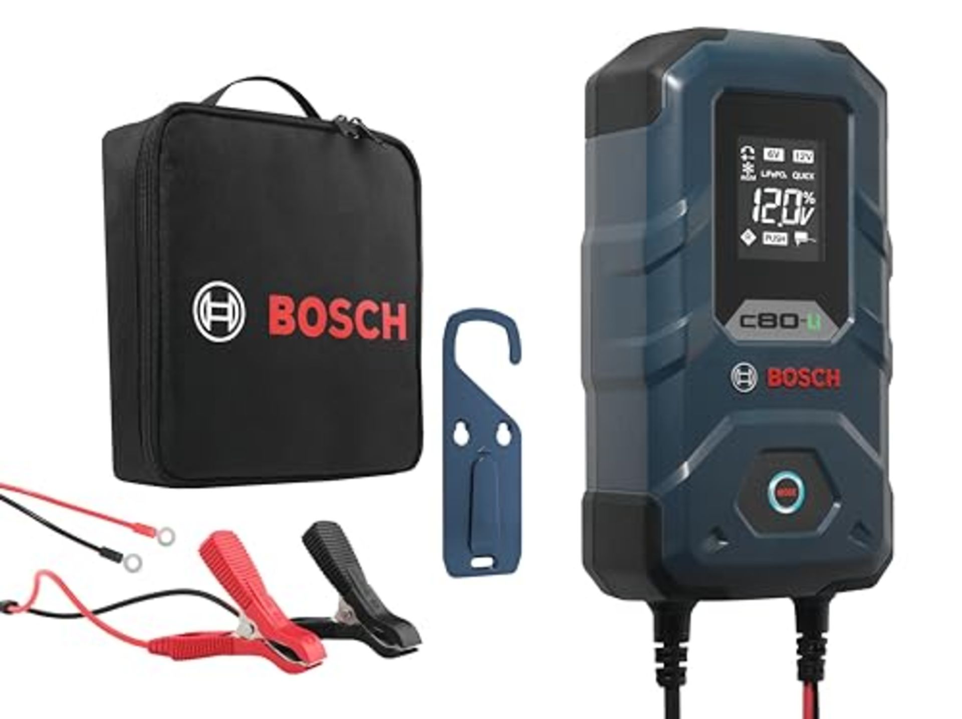 RRP £176.00 Bosch C80-Li Car Battery Charger 12V - 15 Amps, With Trickle Function - For Charging L
