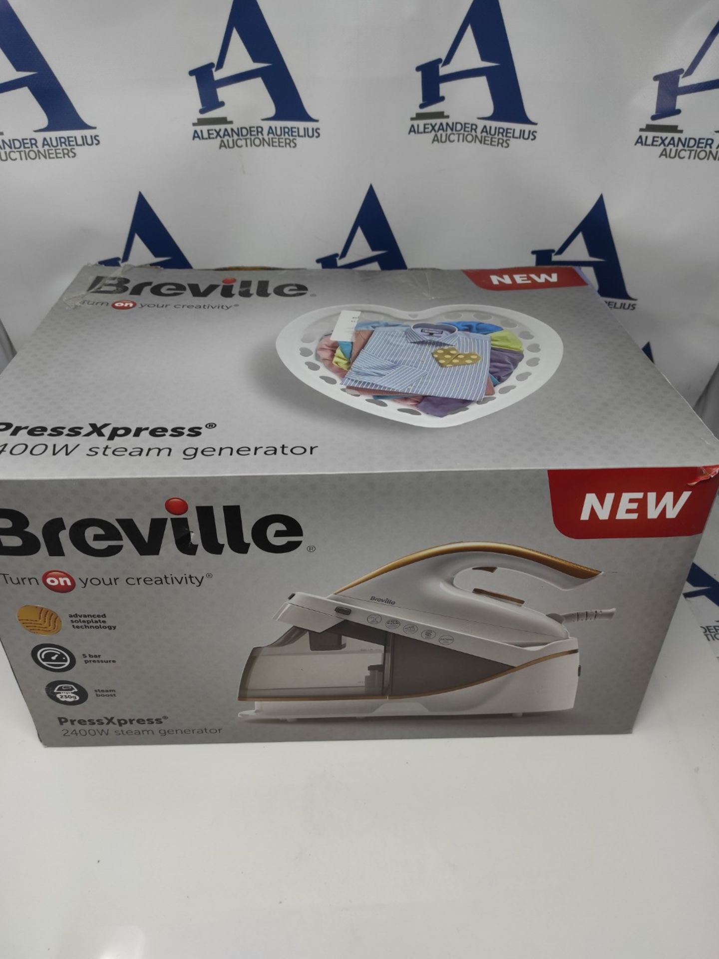 RRP £99.00 Breville PressXpress Steam Generator Iron | 2400 W | Ceramic Soleplate | Detachable Wa - Image 2 of 3