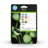 RRP £85.00 HP 950/951 Pack of 4 Original Black, Cyan, Magenta and Yellow Ink Cartridges (6ZC65AE)