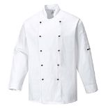 Portwest Somerset Chefs Jacket L/S, Size: XL, Colour: White, C834WHRXL