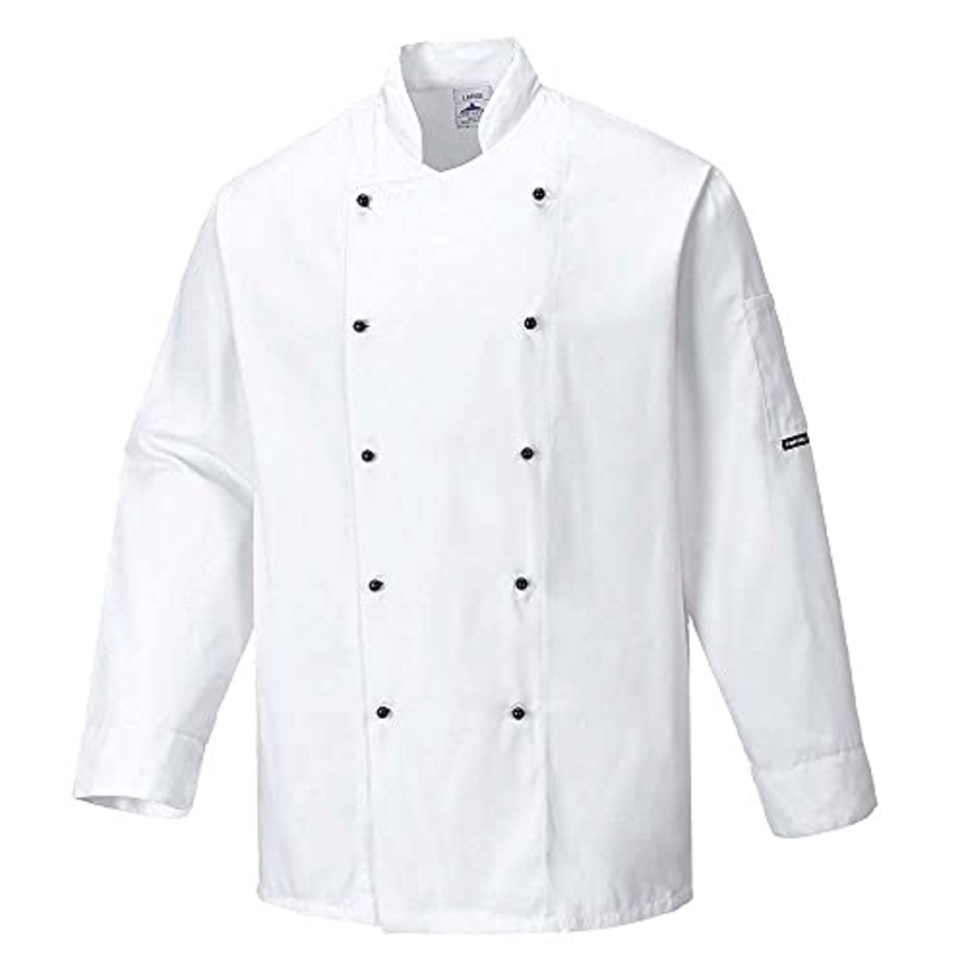 Portwest Somerset Chefs Jacket L/S, Size: XL, Colour: White, C834WHRXL