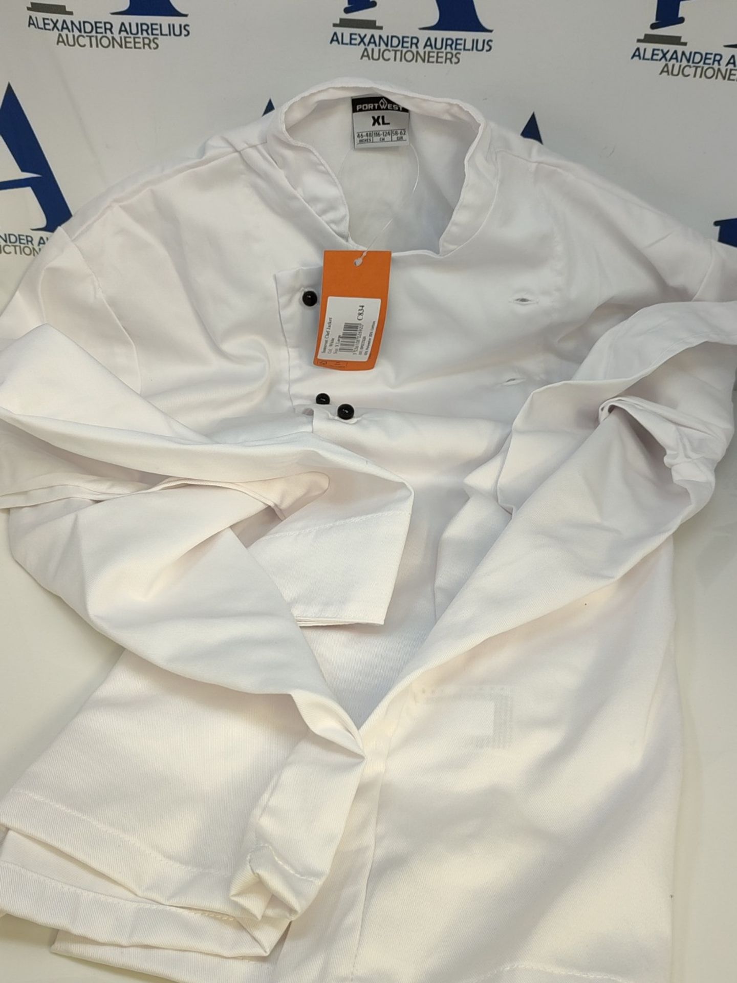 Portwest Somerset Chefs Jacket L/S, Size: XL, Colour: White, C834WHRXL - Image 3 of 3