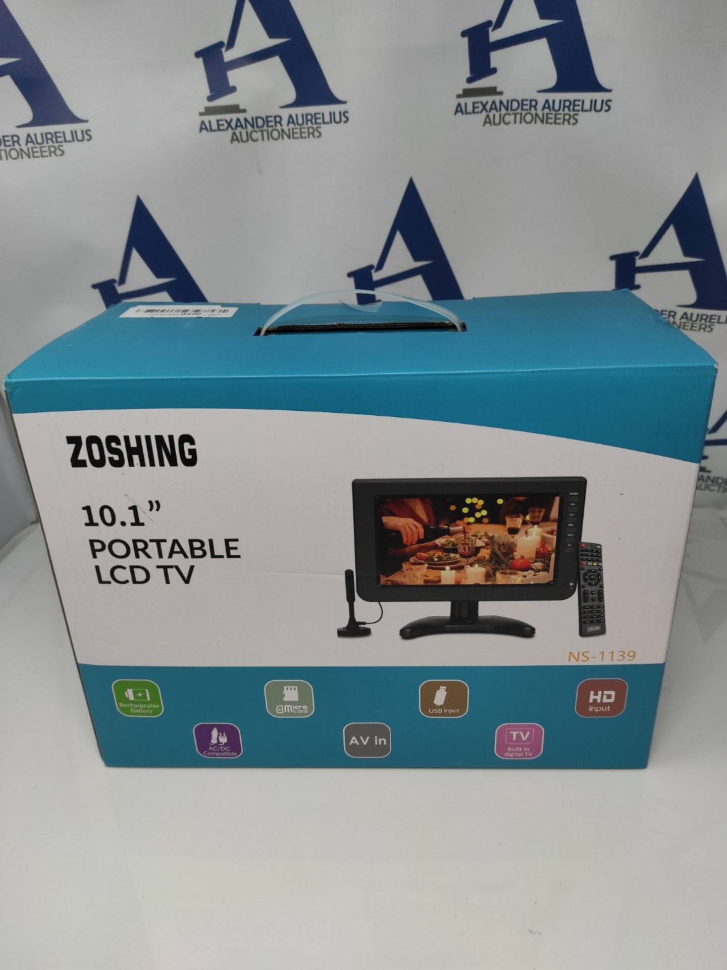 RRP £81.00 ZOSHING 10.1inch Small TV,IPS HD Screen Portable TV with Digital DVB-T2,for USB,Freevi