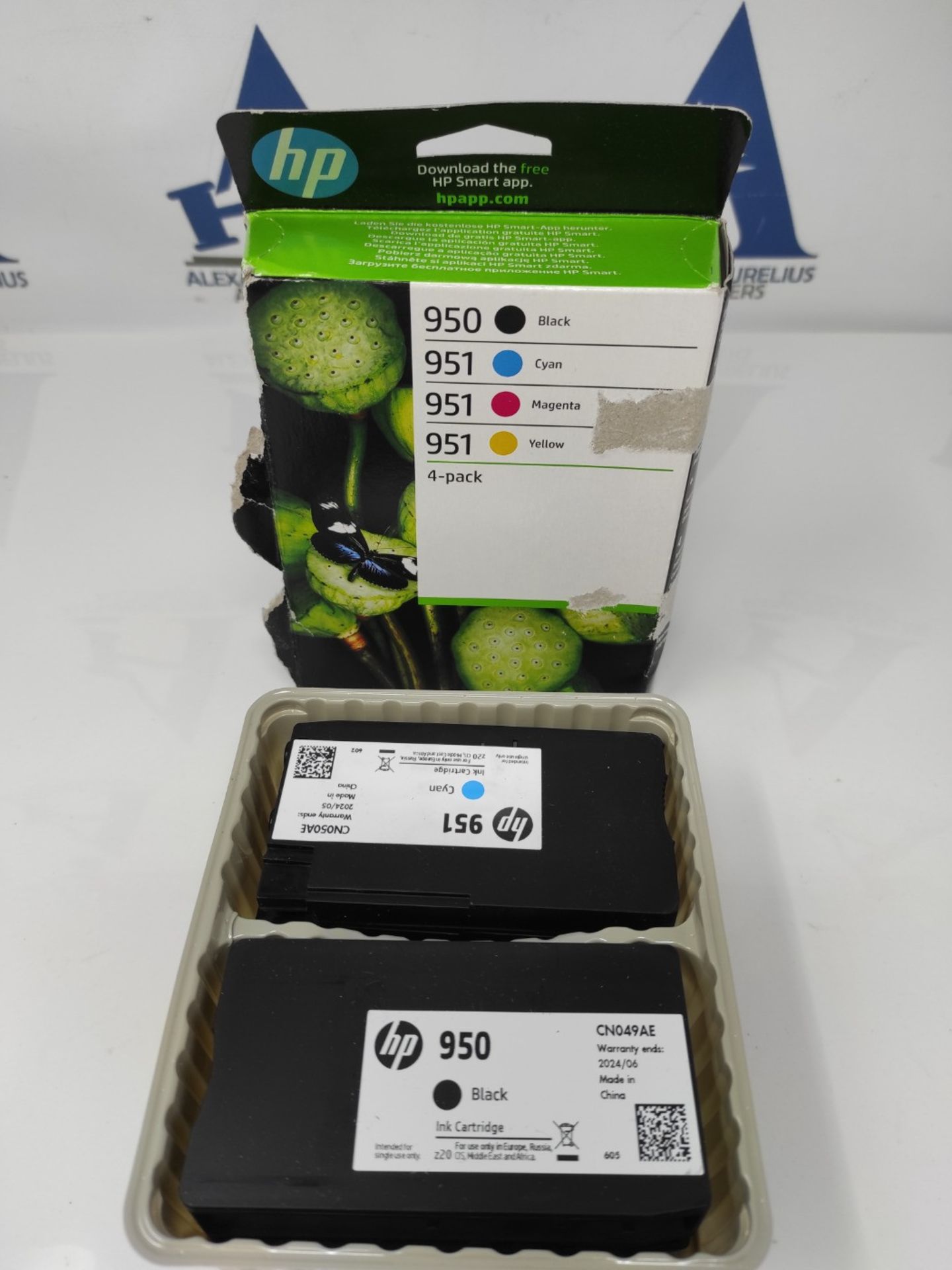 RRP £85.00 HP 950/951 Pack of 4 Original Black, Cyan, Magenta and Yellow Ink Cartridges (6ZC65AE) - Image 2 of 2