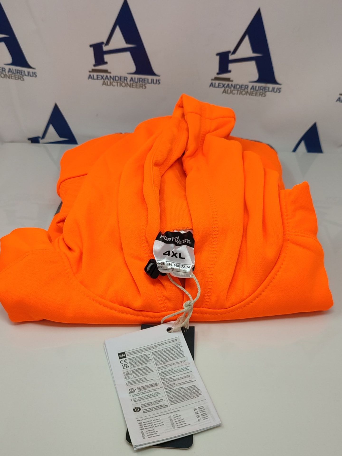 Portwest B304 Men's High Visibility Reflective Hooded Sweatshirt Hi Vis Hoodie Orange, - Bild 2 aus 3