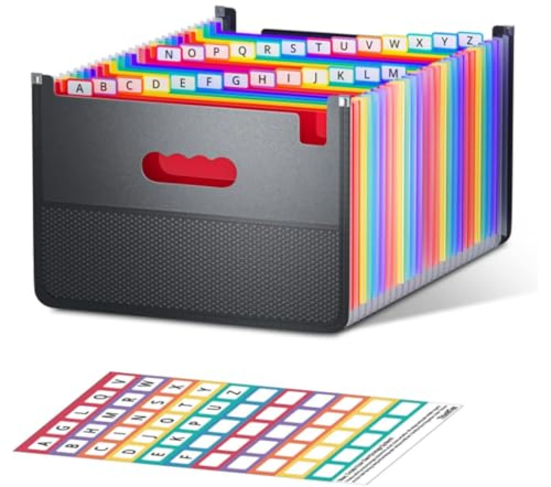 ThinkTex 26 Pockets Expanding File Folder, A-Z Colorful Tabs, Monthly Bill Receipt Doc