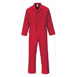 Portwest C813 Men's Liverpool Lightweight Safety Coverall Boiler Suit Overalls Red, Me