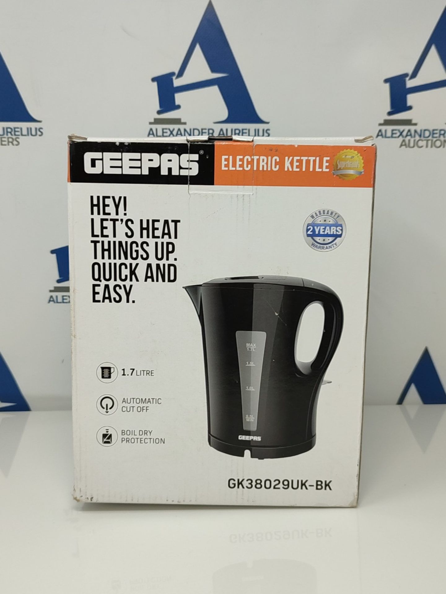 Geepas Electric Kettle, 2200W | Boil Dry Protection & Auto Shut Off | 1.7L Cordless Fa