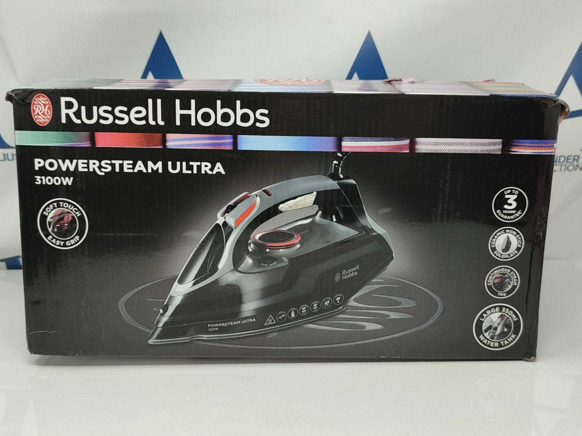 Russell Hobbs Powersteam Ultra 3100 W Vertical Steam Iron 20630 - Black and Grey - Image 2 of 3