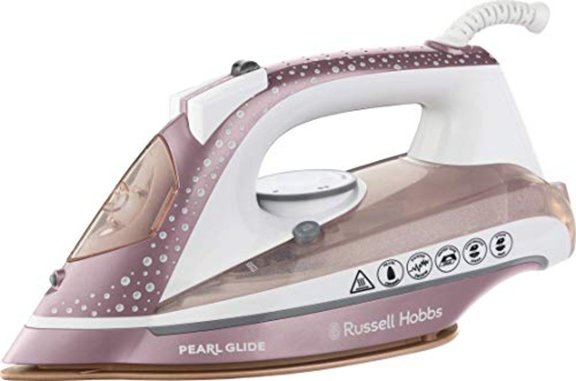 Russell Hobbs Pearl Glide Steam Iron with Pearl Infused Ceramic Soleplate, 315 ml Wate