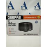 Geepas 4 Slice Bread Toaster with 6 Level Browning Control | Removable Crumb Tray, Can