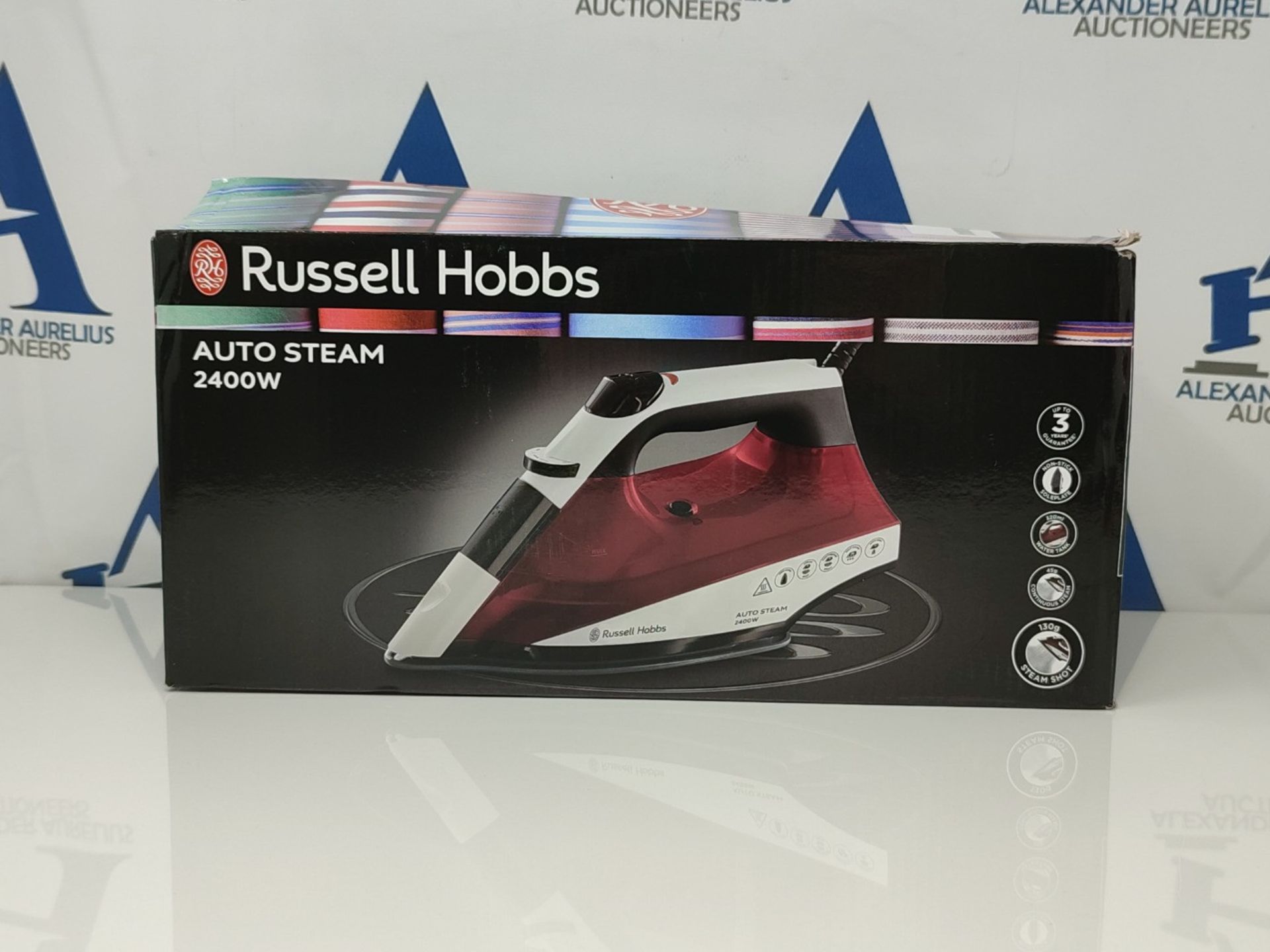 Russell Hobbs Auto Steam Pro Non-Stick Iron 22520, 2400 W, White and Red - Image 2 of 3