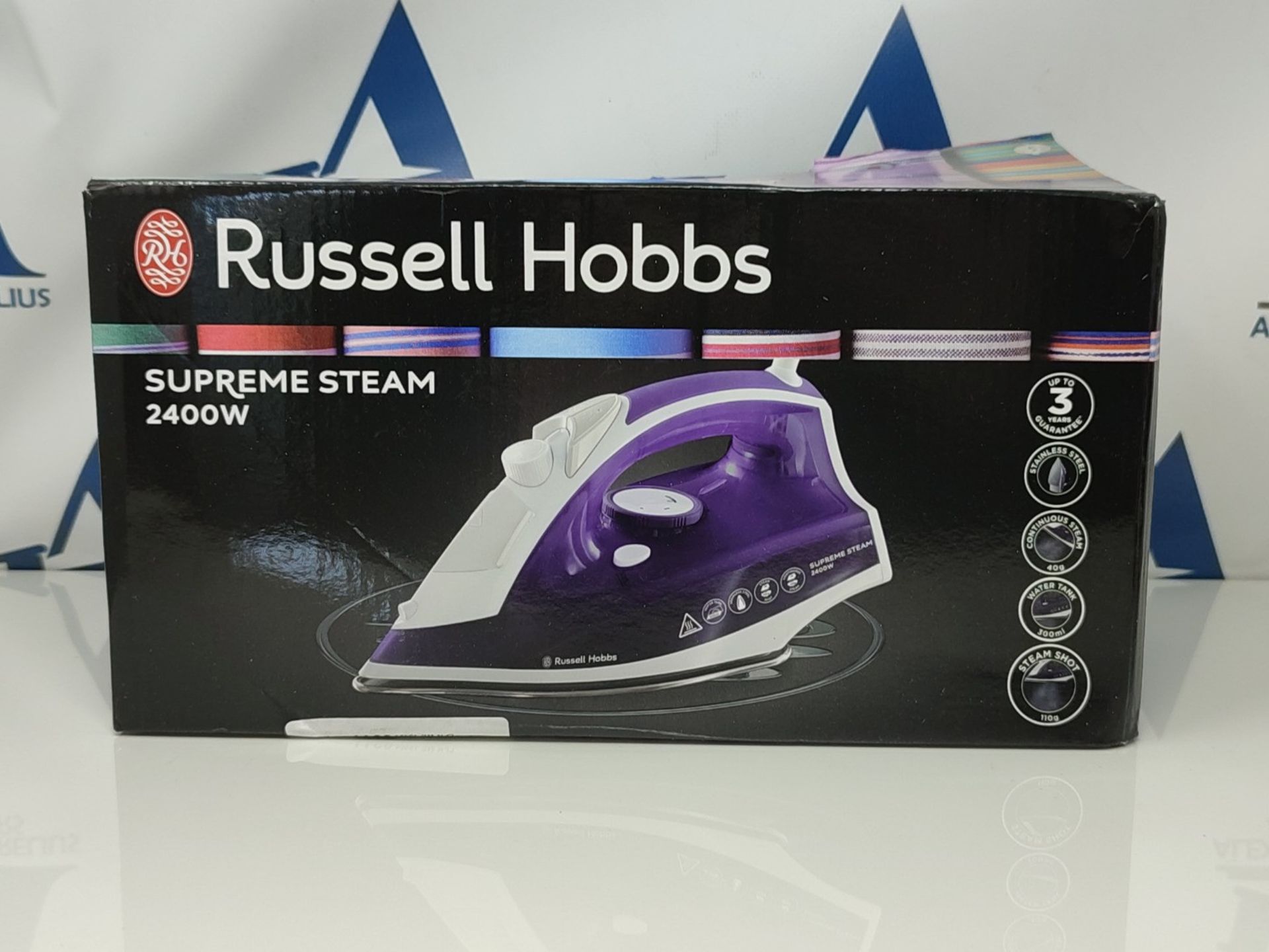 Russell Hobbs Supreme Steam Traditional Iron 23060, 2400 W, Purple/White - Bild 2 aus 3