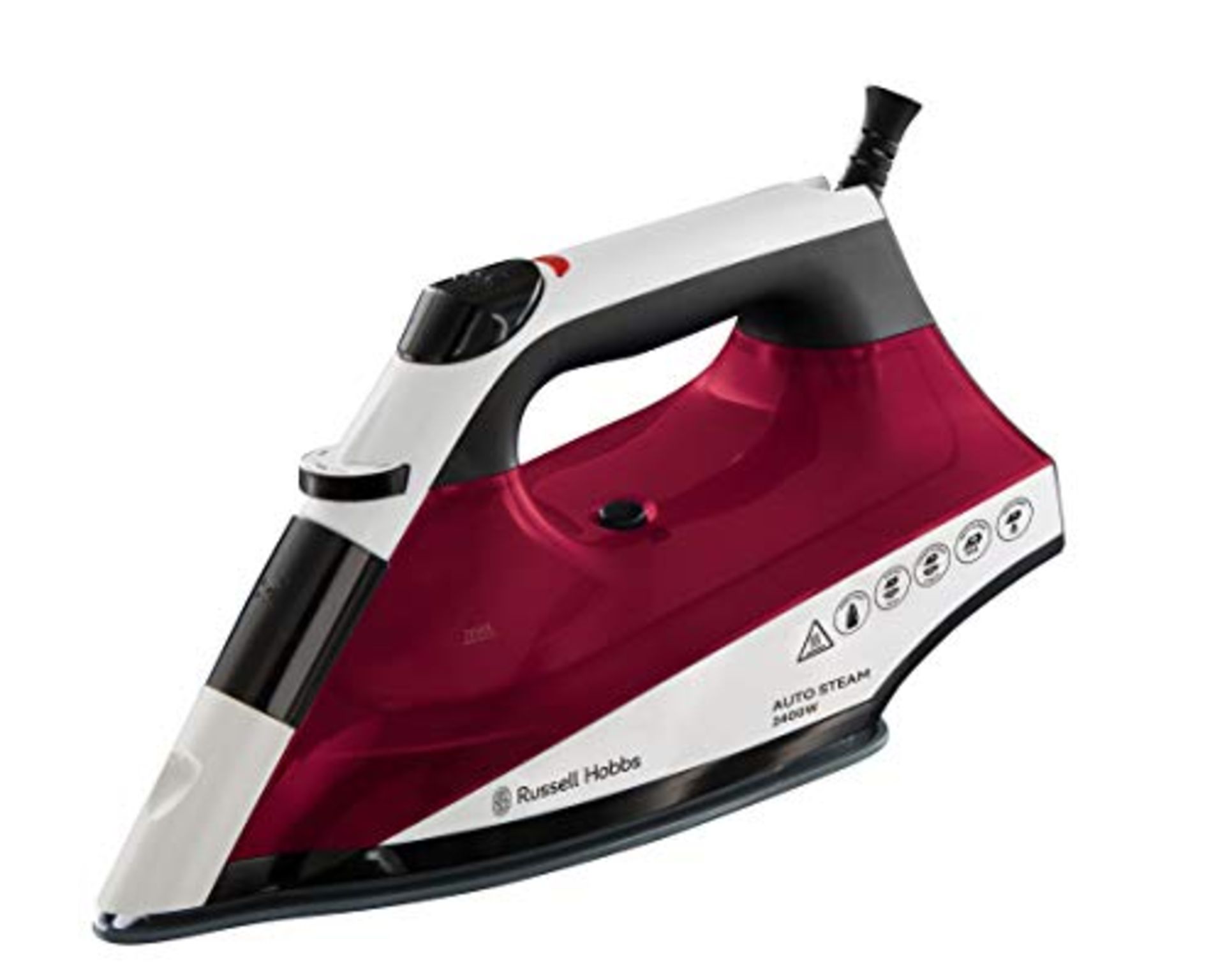 Russell Hobbs Auto Steam Pro Non-Stick Iron 22520, 2400 W, White and Red