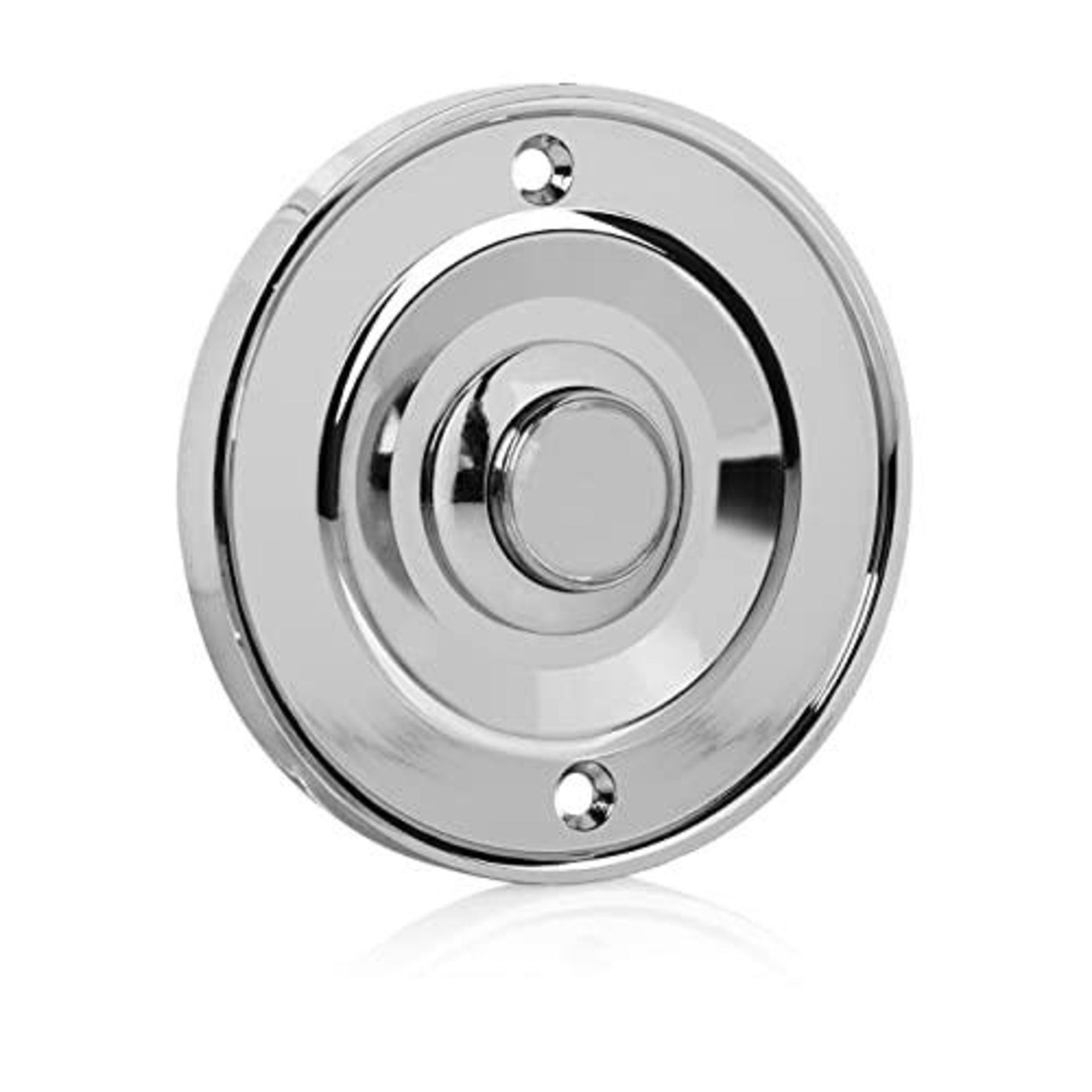 Byron DBW-21073 Flush-Mounted Bell Button - Silver/Chrome Effect