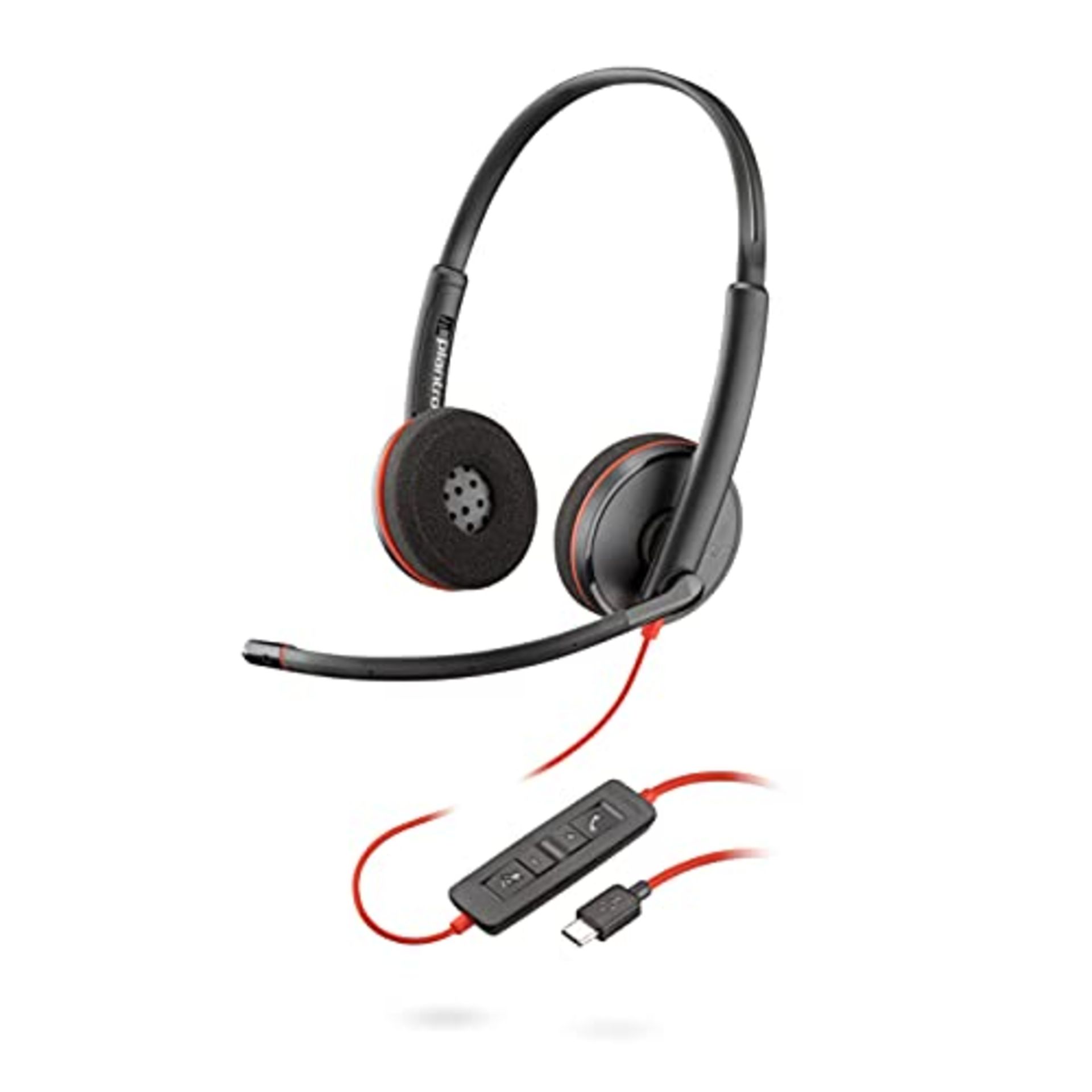 Plantronics - Blackwire 3220 - Wired Dual-Ear (Stereo) Headset with Boom Mic - USB-C t