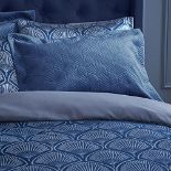 Catherine Lansfield Art Deco Pearl Oxford Pillowcase Pair Navy Blue