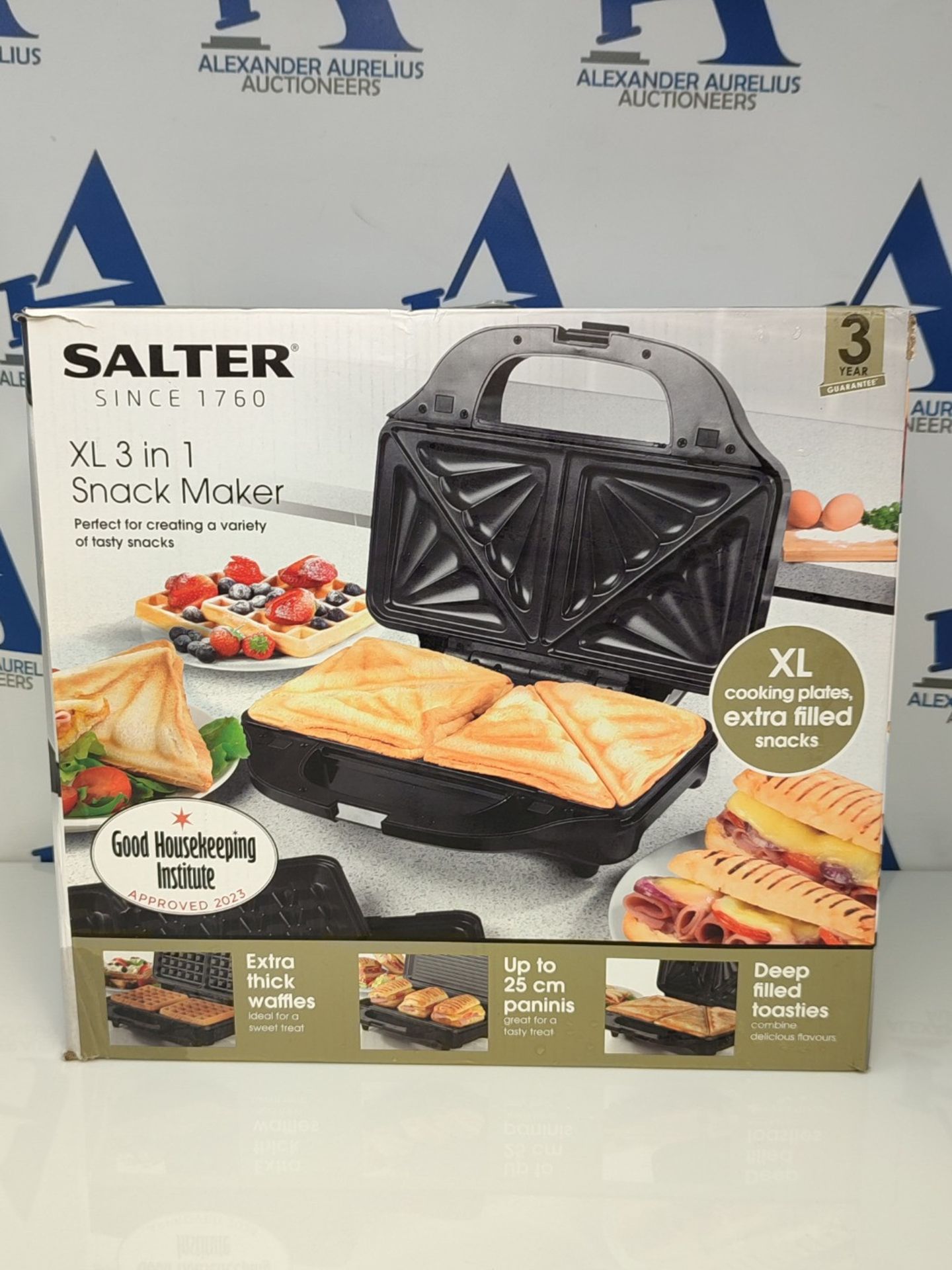 Salter EK2143 3-in-1 Snack Maker - Deep Fill Waffle Iron, Sandwich Panini Press & Toas - Bild 2 aus 3