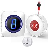 Wireless Caregiver Pager, SOS Call Button Suresafe Personal Alarms for Elderly, 1,000f