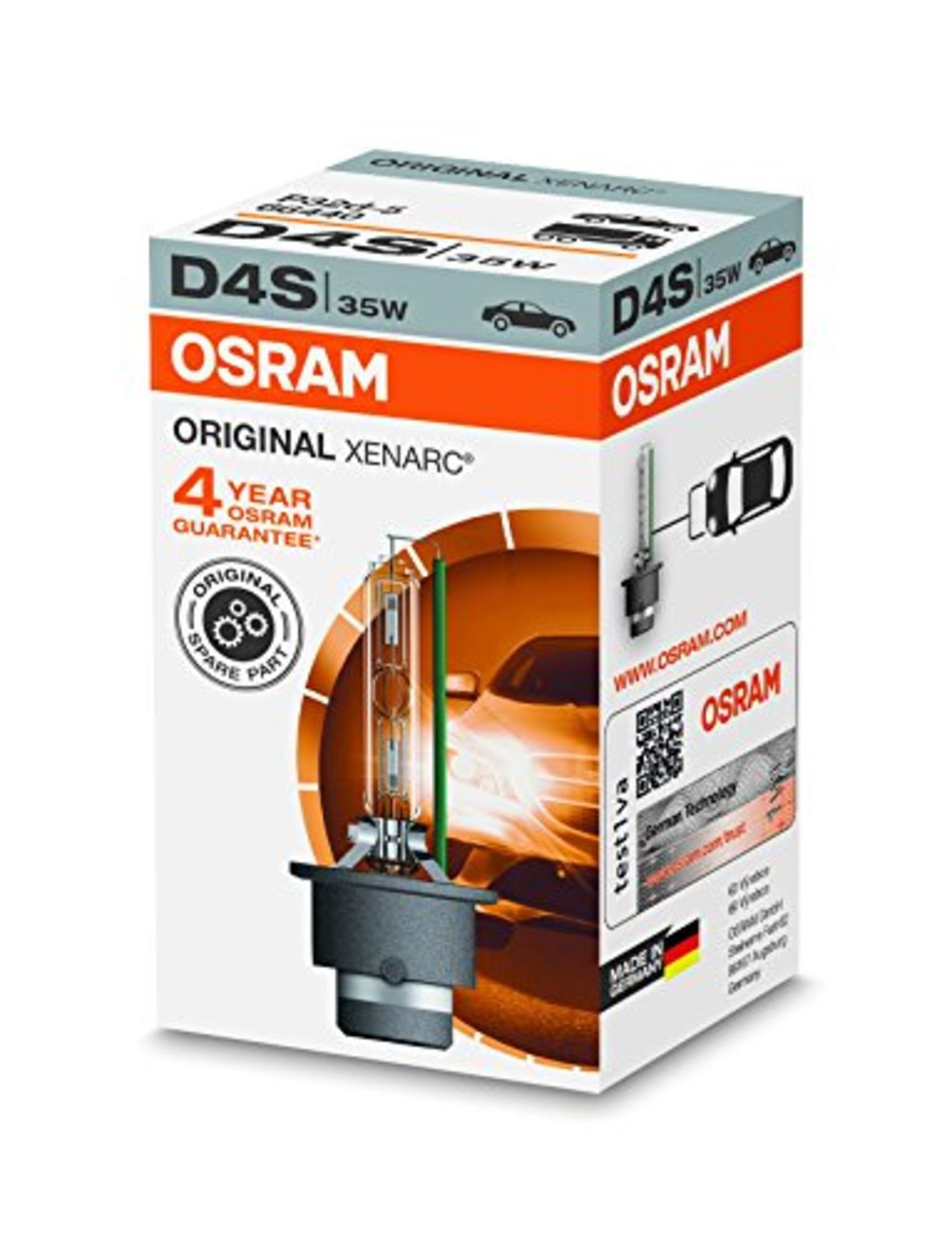 OSRAM XENARC ORIGINAL D4S HID, xenon headlight bulb, 66440, folding carton box (1 piec