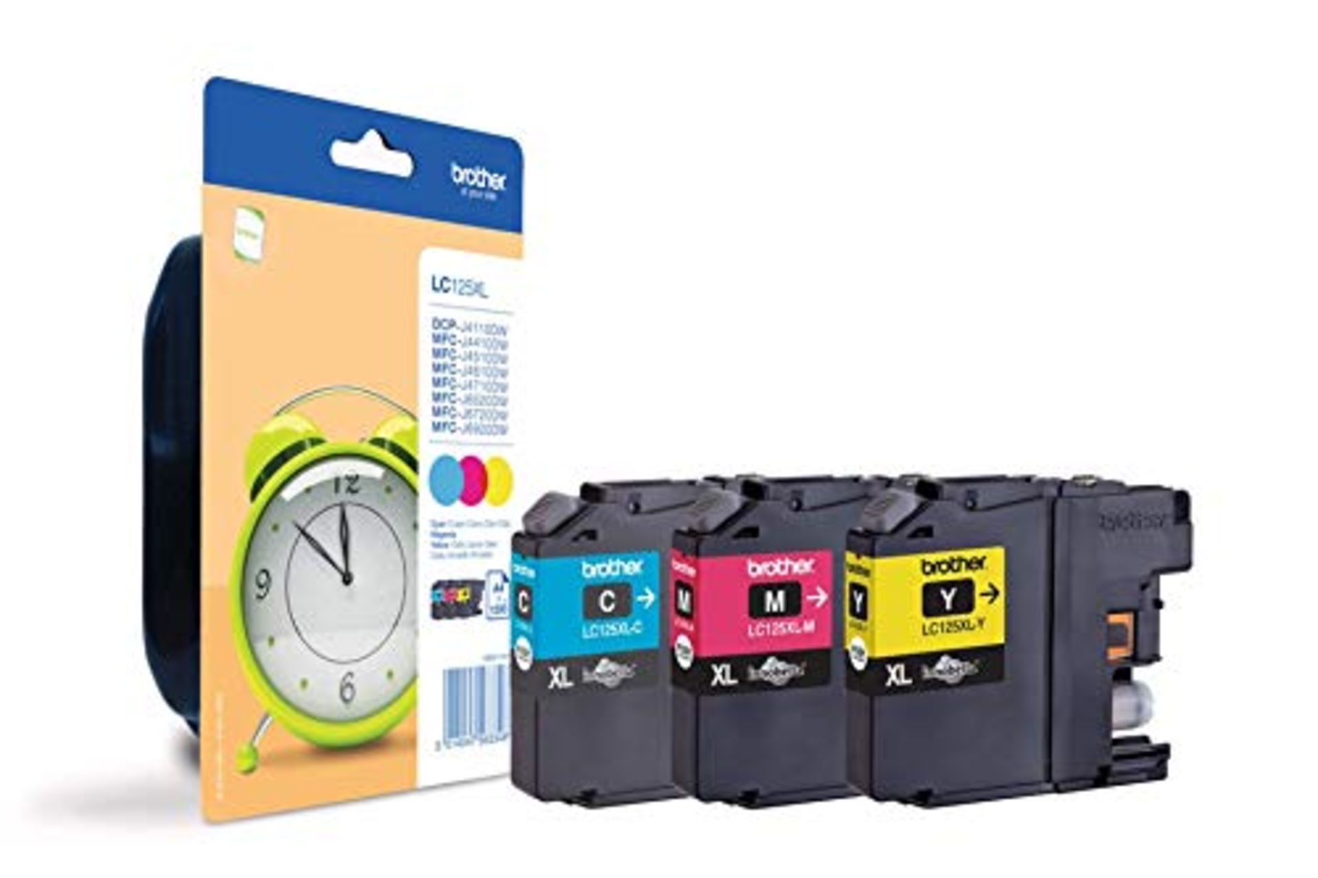 RRP £51.00 Brother LC-125XL Cyan/Magenta/Yellow High Yield Inkjet Cartridges (Pack of 3)