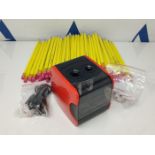 Tritart - Electric sharpener in red + 100 HB pencils & 4 blades, electric sharpener, e