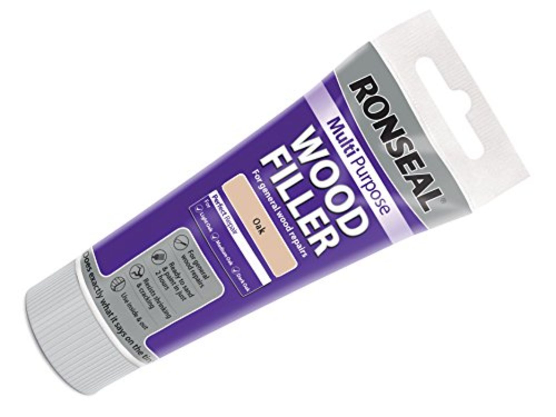 RRP £663.00 102 x Ronseal MPWFO100G 100 g Multi-Purpose Wood Filler Tub - oak