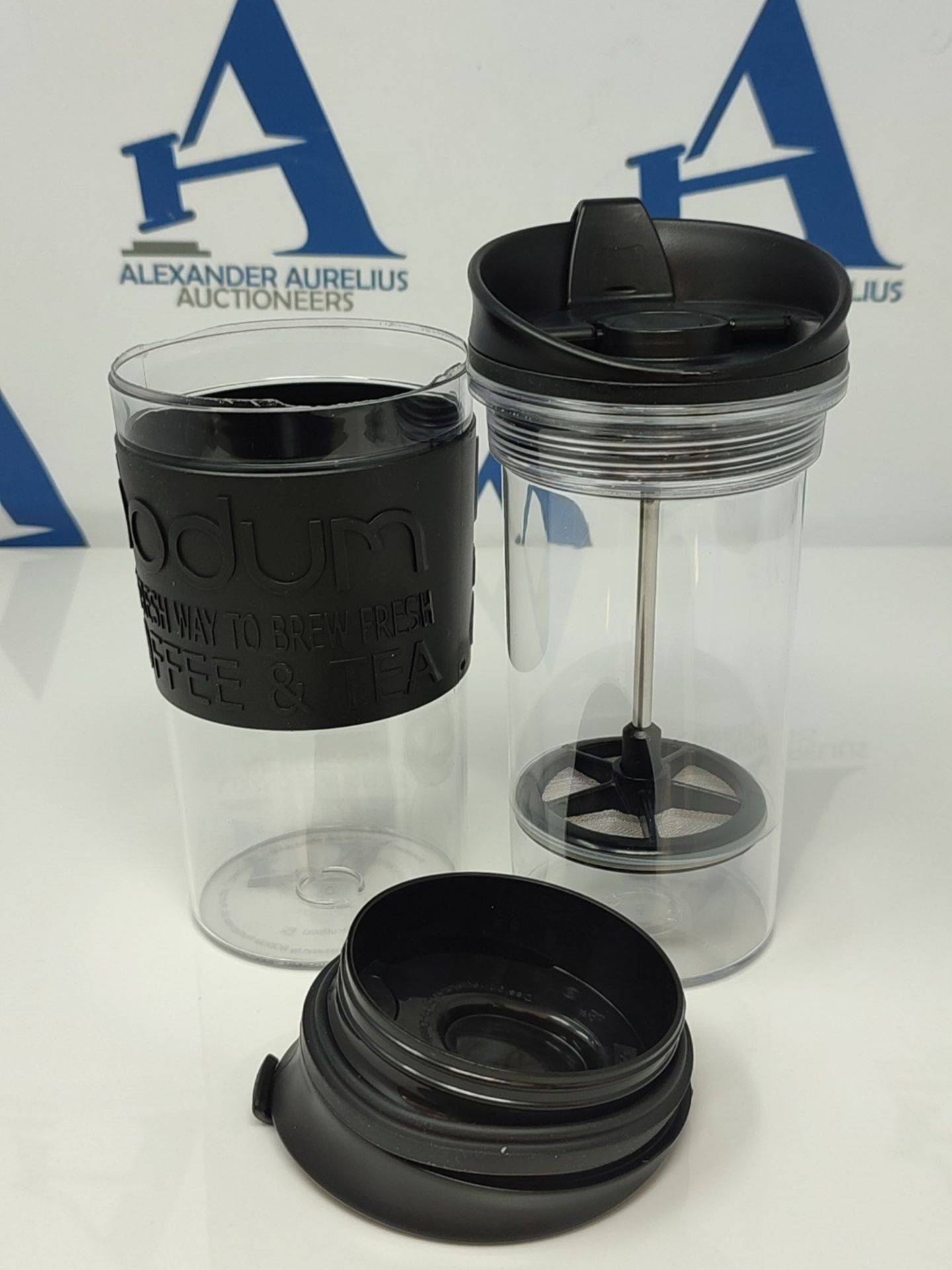 [CRACKED] BODUM K11102-01 Travel Press Set Coffee Maker with Extra Lid, 0.35 L/12 oz - - Bild 3 aus 3