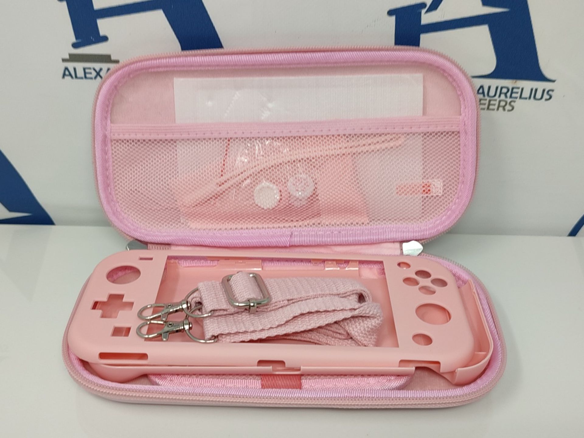 BRHE Pink Travel Carrying Case Accessories Kit for Switch Lite, Hard Protective Cover - Bild 2 aus 2