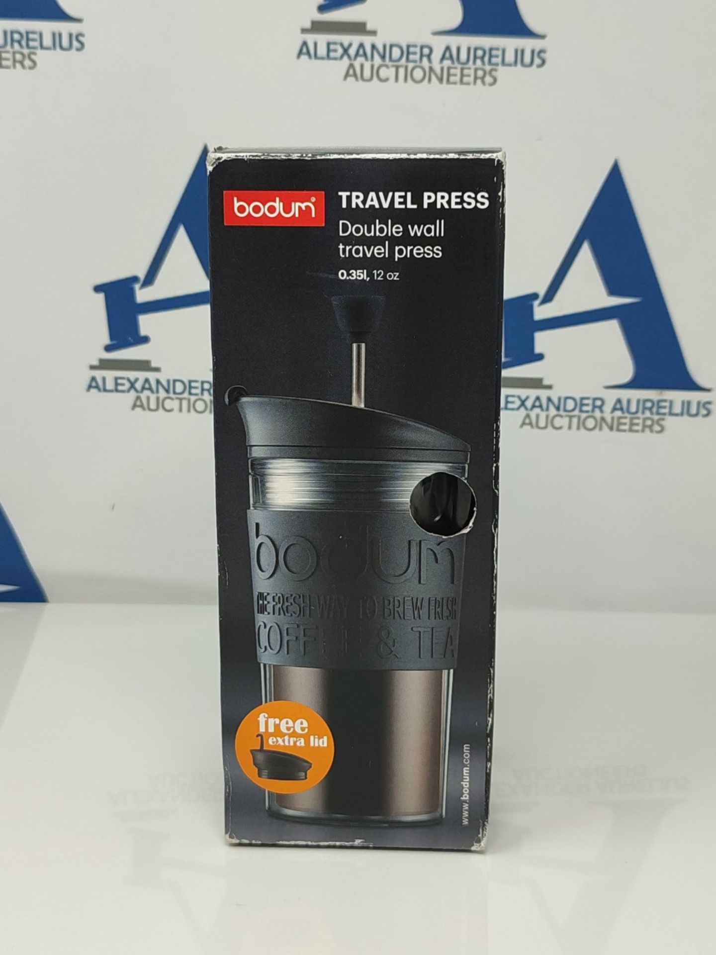 [CRACKED] BODUM K11102-01 Travel Press Set Coffee Maker with Extra Lid, 0.35 L/12 oz - - Image 2 of 3