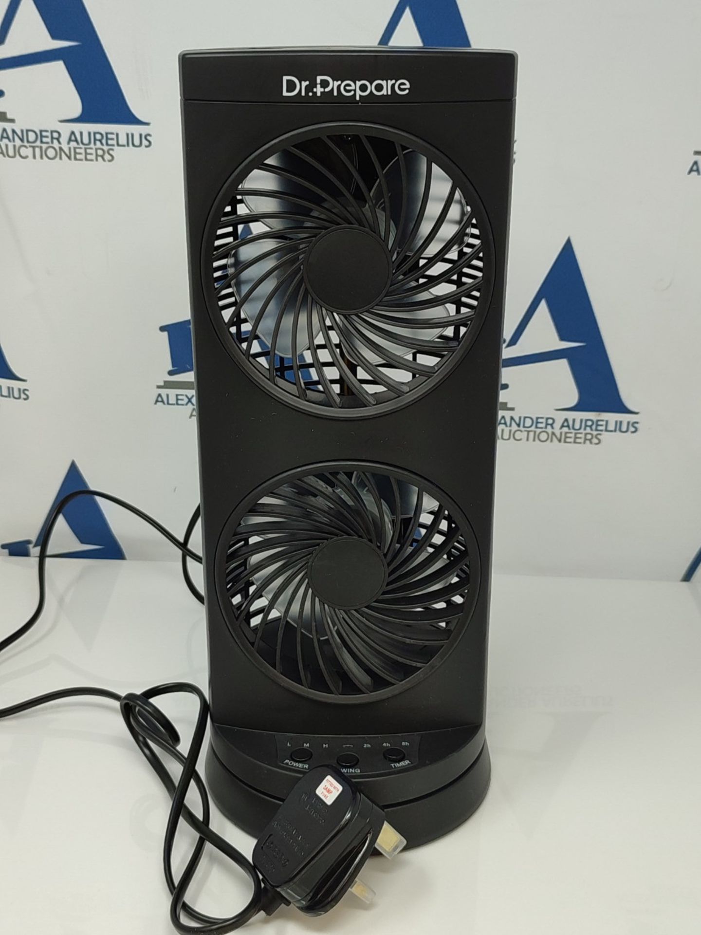 Dr. Prepare Tower Fan Oscillating Fan, Portable Desk Fan with 3-Speed Options, 110° O - Bild 2 aus 2