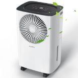 RRP £159.00 CONOPU Dehumidifier 12L/Day, Automatic Dehumidification, 24h Timer, Continuous Drainag