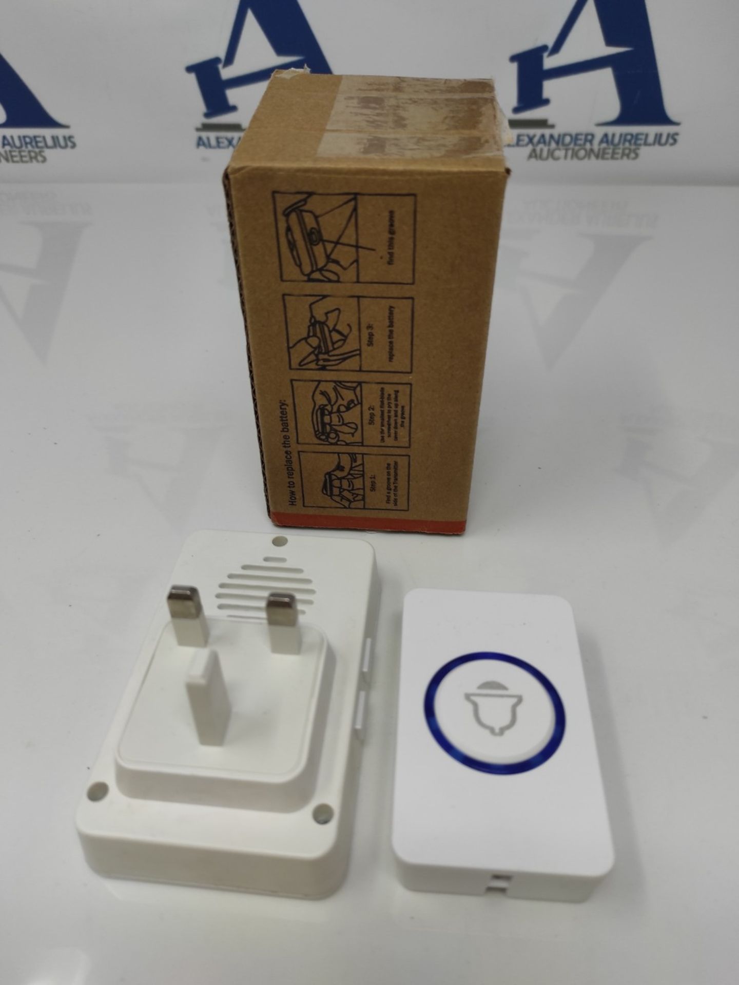 Wireless Doorbell, IP55 Waterproof Wall Plug-in Cordless Door Chime Kit with 500feet R - Bild 2 aus 2