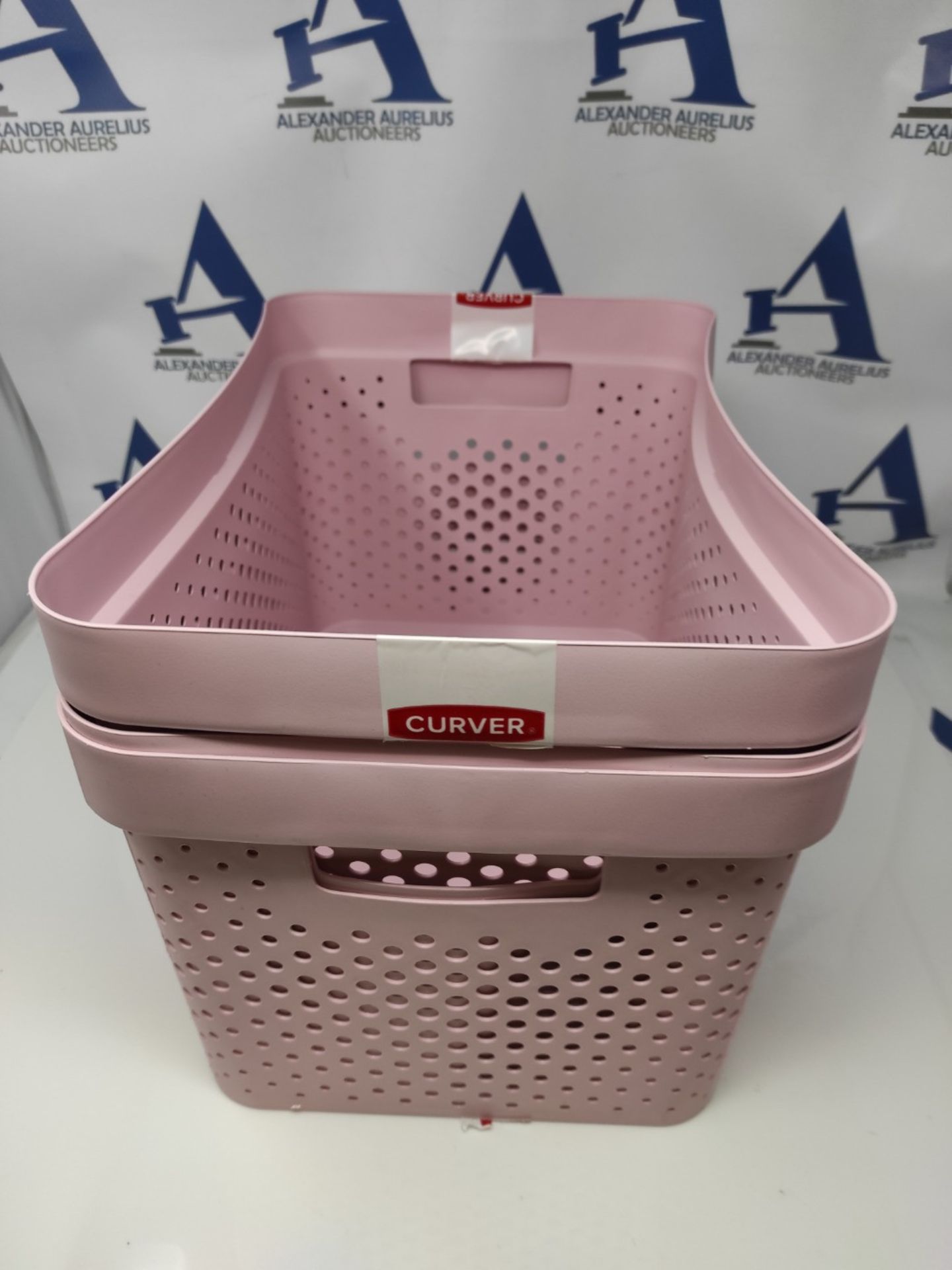 Curver Infinity Dots Set of 3 100% Recycled Large Storage Baskets 17 Litres - Pink - Image 2 of 2
