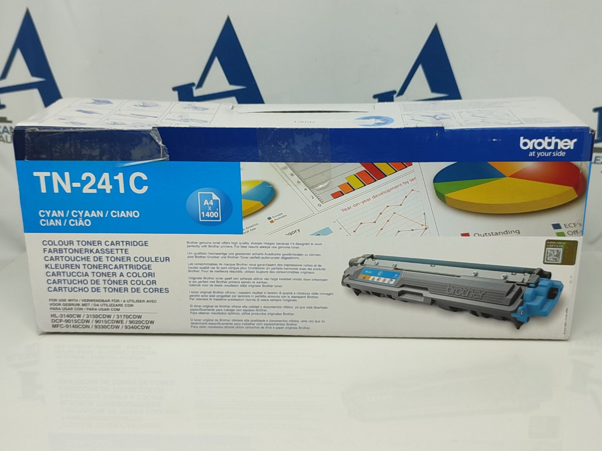 Brother TN-241C Toner Cartridge, Cyan, Single Pack, Standard Yield, Includes 1 x Toner - Image 2 of 3